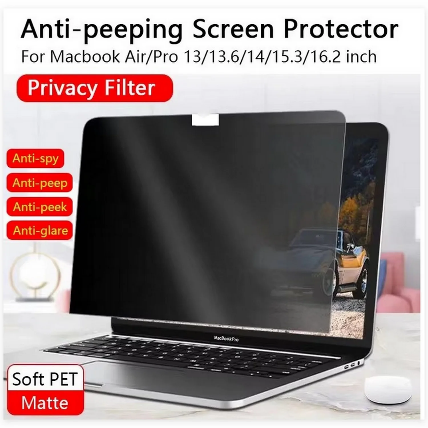 MacBook Sichtschutzfolie gegen seitliche Einblicke