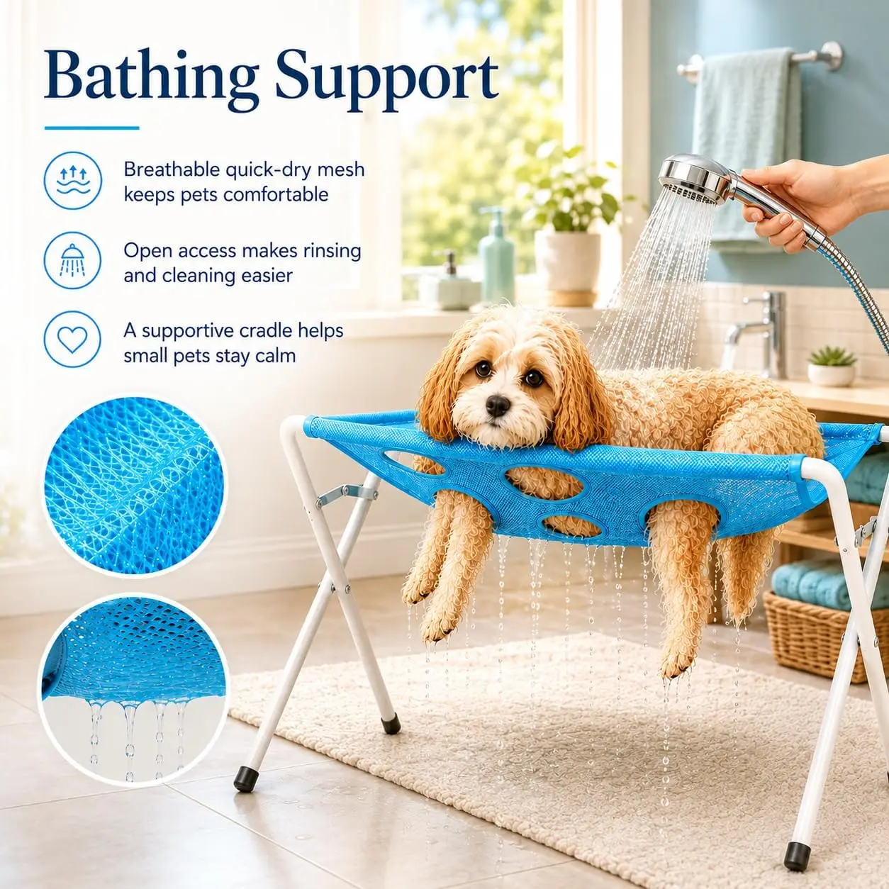 Badehängematte für Hunde und Katzen – Pflegehilfe - Image 3