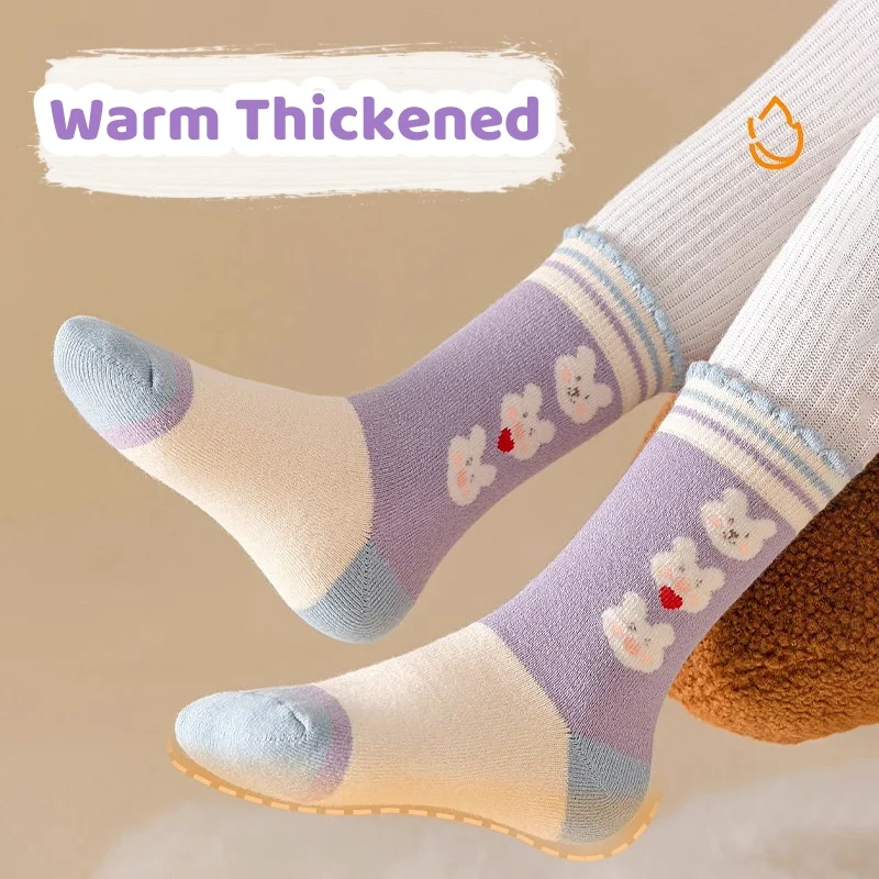 Mädchen-Wintersocken mit Tiermotiven – 5 Paar – Bild 3