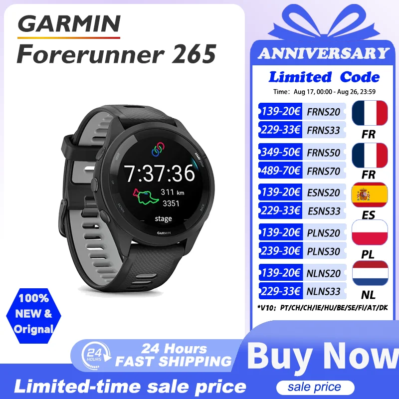 Garmin Forerunner 265 GPS-Laufuhr mit AMOLED
