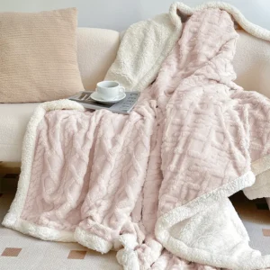 Warme Coral-Fleece-Kuscheldecke für Sofa und Bett
