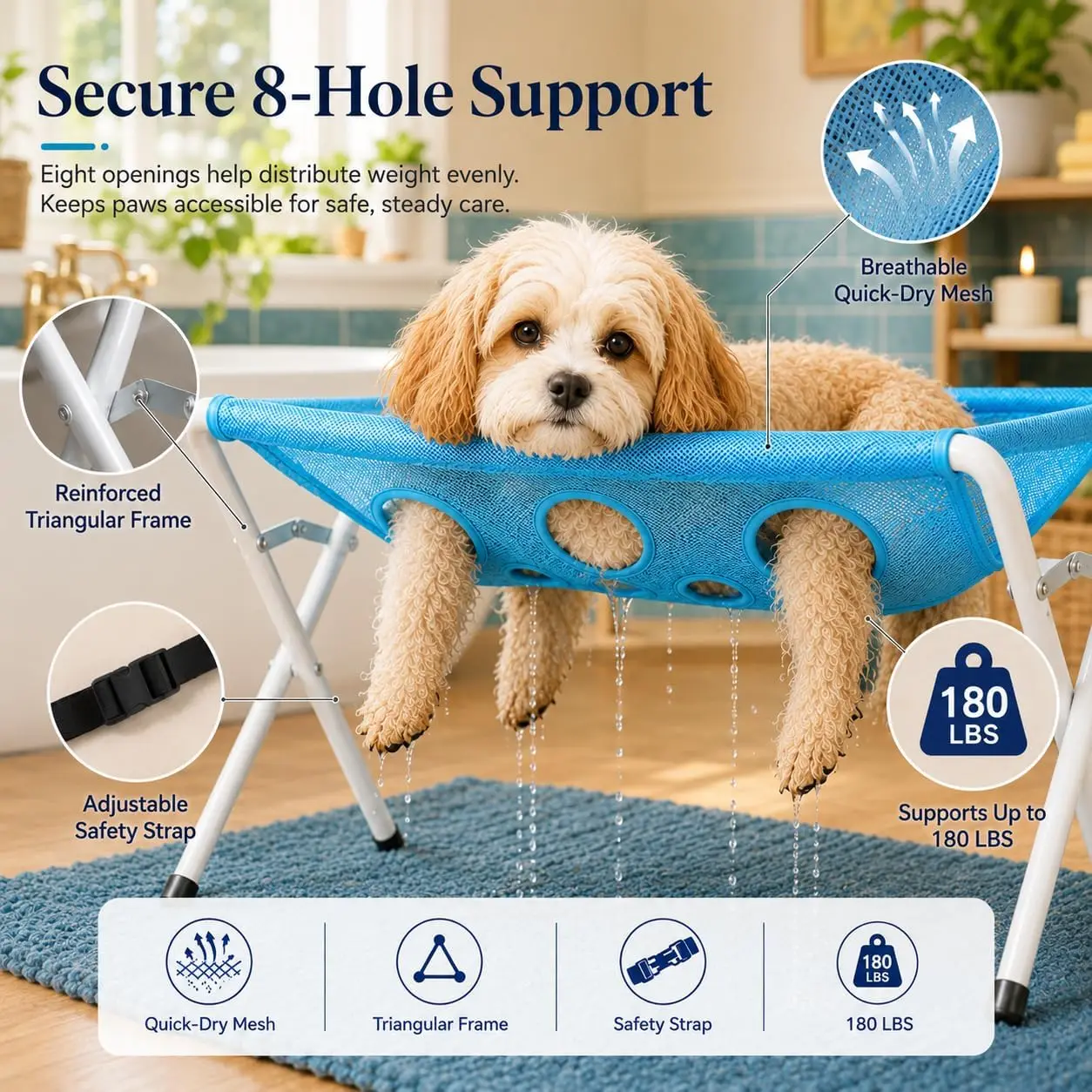 Badehängematte für Hunde und Katzen – Pflegehilfe - Image 2