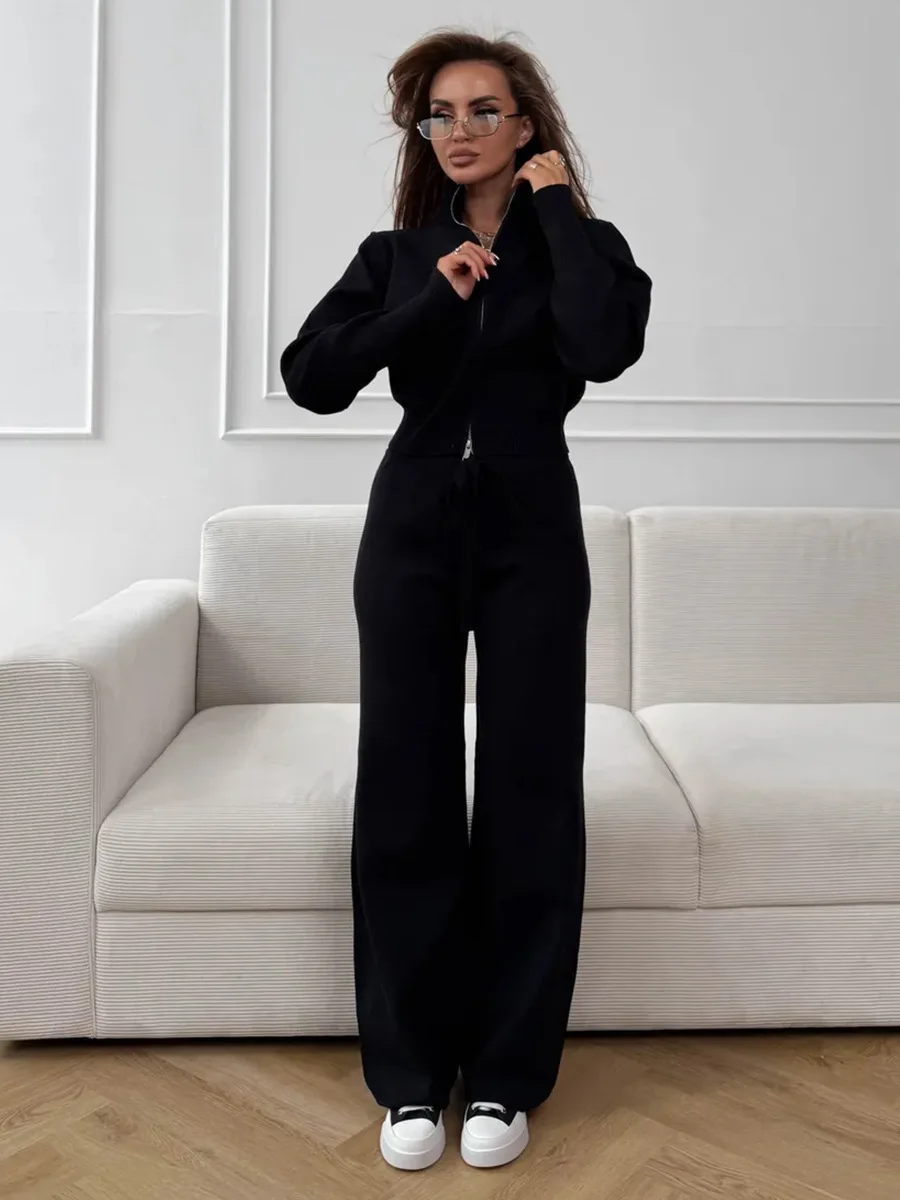 Bornladies Damen-Strickset – Jacke und weite Hose – Bild 3