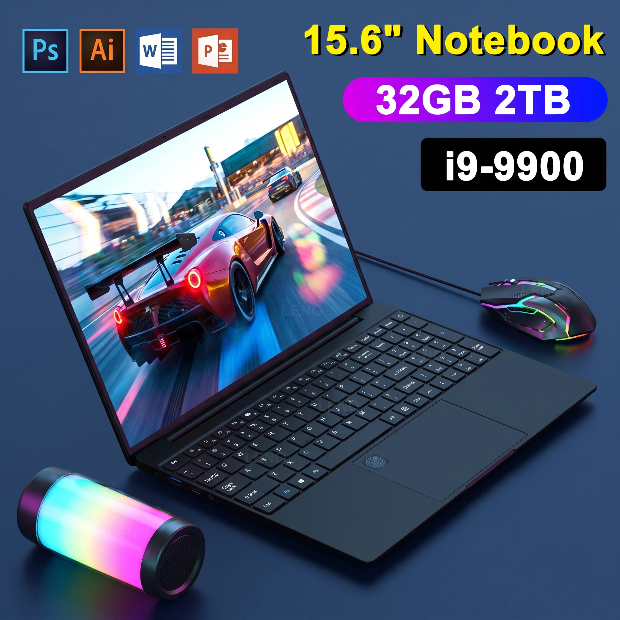 LENO 15,6 Zoll Notebook mit Fingerabdrucksensor