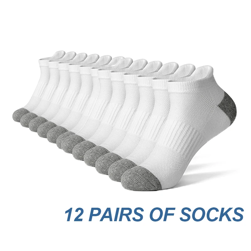 AOTOLK Kurze Sportsocken aus Baumwollmischung – 6 oder 12 Paar