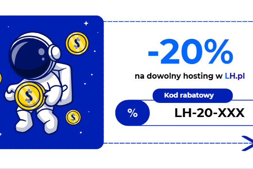 LH.pl – 20 % Rabatt auf Hosting, offizielle Grafik mit Beispielcode LH-20-XXX