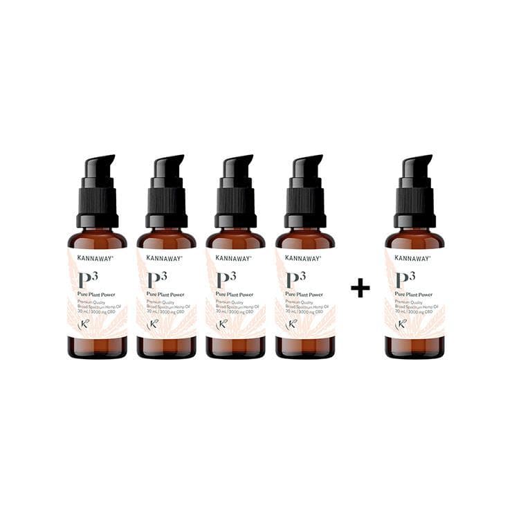 Kannaway P³ Pure Plant Power 3000 mg CBD – Vorteilspaket mit 5 Flaschen